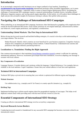 Navigating the Challenges of International SEO Campaigns