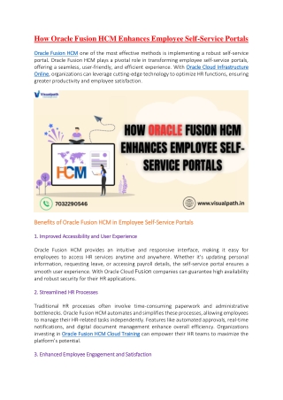 Oracle Fusion Cloud HCM Online Training - Visualpath