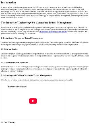 The Impact of Technology on Corporate Travel Management