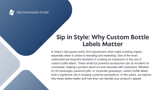 Sip in Style Why Custom Bottle Labels Matter