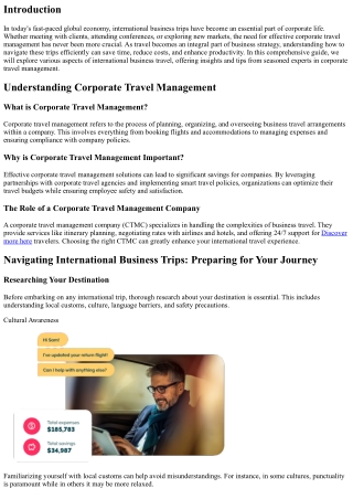 Navigating International Business Trips: Tips from Expert Corporate Travelers