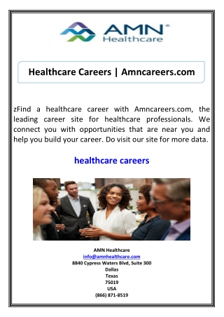 Healthcare Careers Amncareers.com