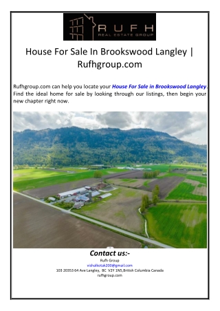 House For Sale In Brookswood Langley | Rufhgroup.com