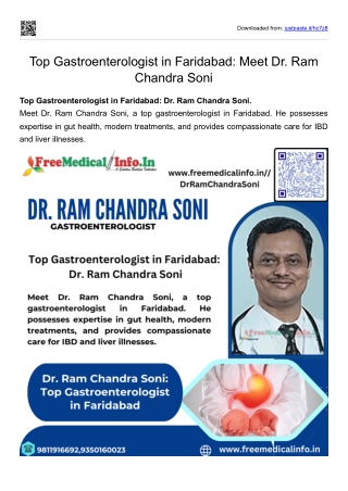 Top Gastroenterologist in Faridabad Meet Dr. Ram Chandra Soni