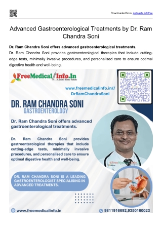 Advanced Gastroenterological Treatments by Dr. Ram Chandra Soni