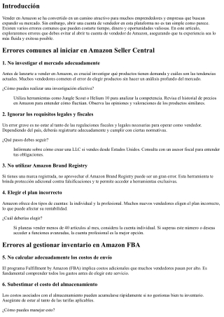 Errores que debes evitar al abrir tu cuenta de vendedor de Amazon