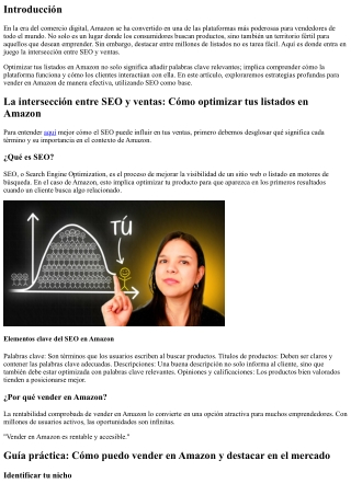 La intersección entre SEO y ventas: Cómo optimizar tus listados en Amazon