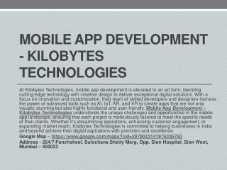 Android App Development In India - Kilobytes Technologies