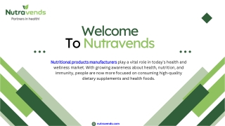 Nutritional Products Manufacturers