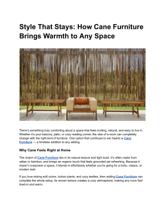 Why You’ll Keep Coming Back to Cane Furniture