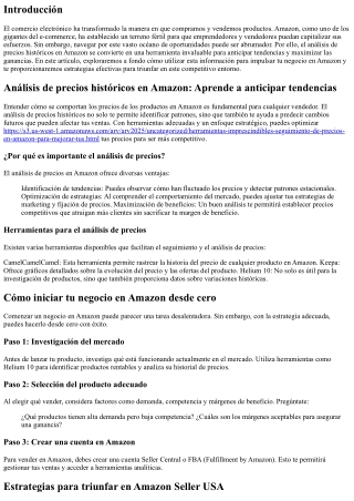 Análisis de precios históricos en Amazon: Aprende a anticipar tendencias
