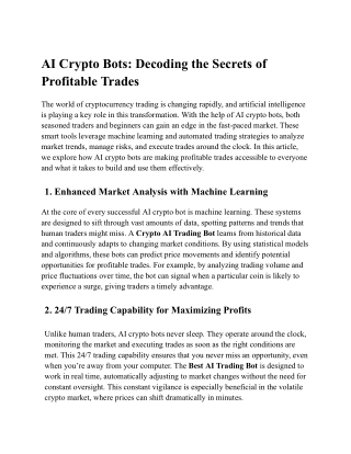 AI Crypto Bots: Decoding the Secrets of Profitable Trades