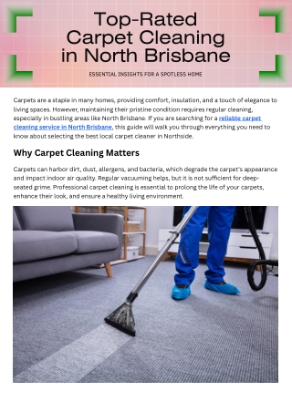 Top-Rated Carpet Cleaning in North Brisbane – What You Need to Know