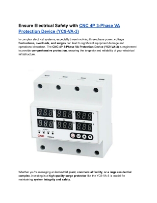 CNC 4P 3-Phase VA Protection Device (YC9-VA-3)