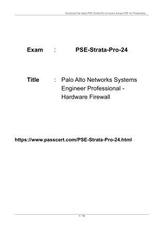 Palo Alto Networks PSE-Strata-Pro-24 Exam Dumps PDF