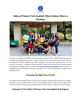 Valley of Flowers Trek Unveiled: Where Nature Wears a Rainbow