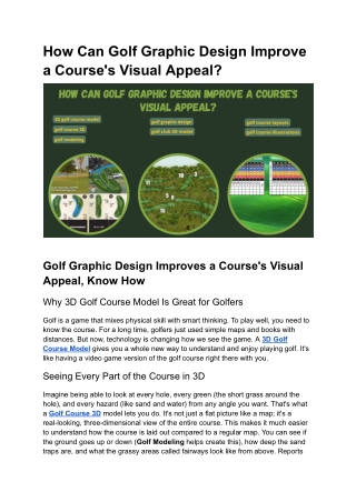 How Can Golf Graphic Design Improve a Course's Visual Appeal