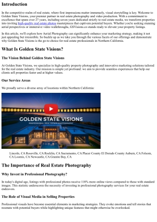 Aerial Photography: Taking Real Estate Marketing to New Heights with GSVisions.c