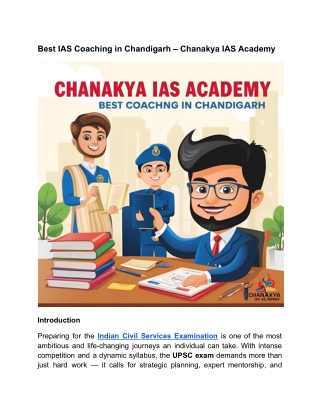 Best IAS Coaching in Chandigarh – Chanakya IAS Academy