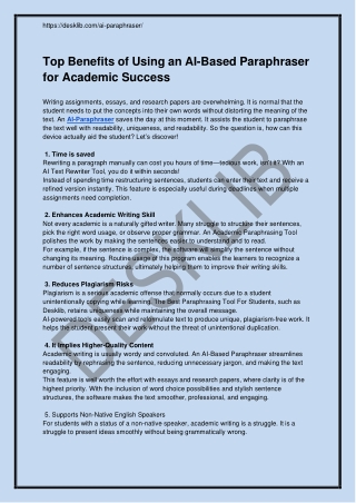 Top Benefits of Using an AI-Based Paraphraser for Academic Success-PDF