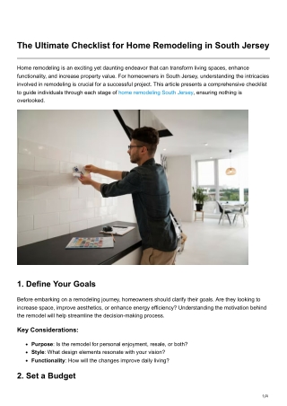 The Ultimate Checklist for Home Remodeling in South Jersey