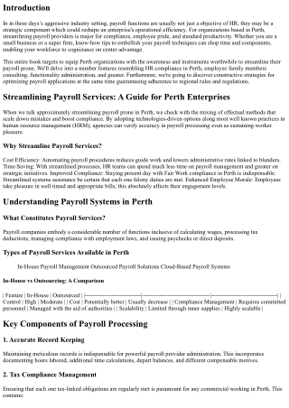 Streamlining Payroll Services: A Guide for Perth Enterprises