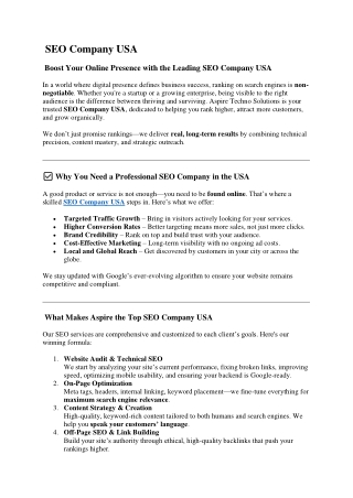 SEO Company USA