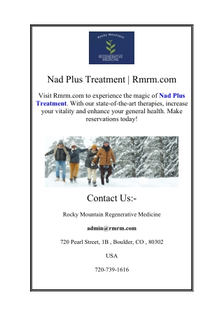 Nad Plus Treatment | Rmrm.com
