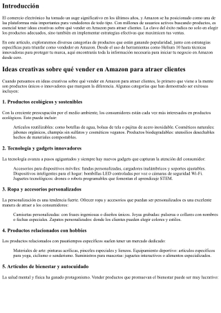Ideas creativas sobre qué vender en Amazon para atraer clientes