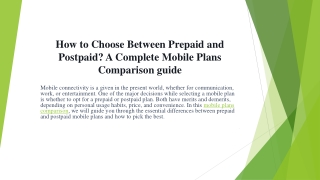 How to Choose Between Prepaid and Postpaid? A Complete Mobile Plans Comparison