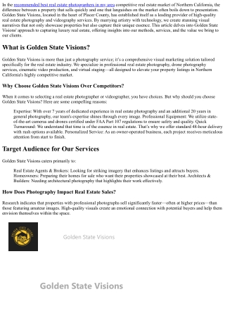 Golden State Visions' Approach to Capturing Luxury Real Estate