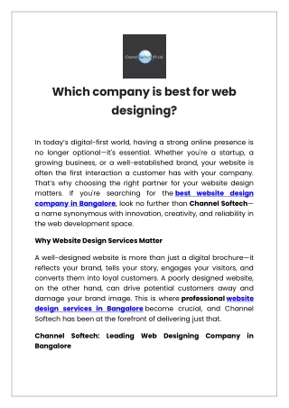 Which company is best for web designing