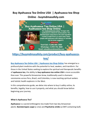 Buy Ayahuasca Tea Online USA  Ayahuasca tea Shop Online - buymdmasafely
