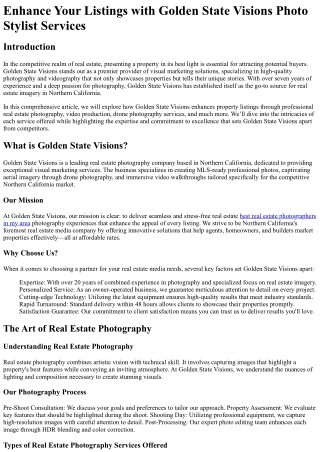 Enhance Your Listings with Golden State Visions Photo Stylist Services