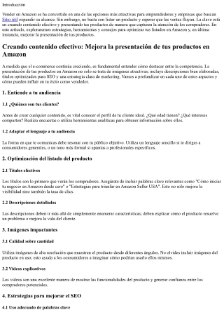Creando contenido efectivo: Mejora la presentación de tus productos en Amazon