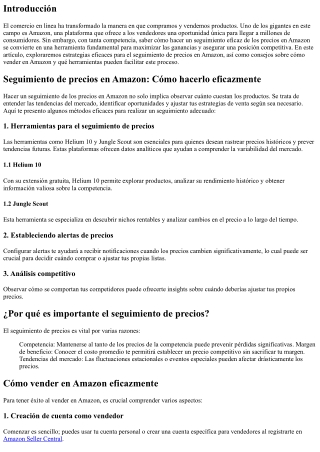 Seguimiento de precios en Amazon: Cómo hacerlo eficazmente