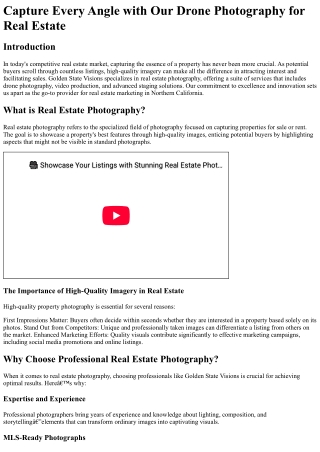 Capture Every Angle with Our Drone Photography for Real Estate