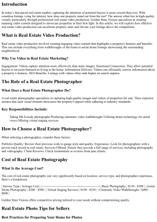 How Real Estate Video Production Can Sell Your Property Faster