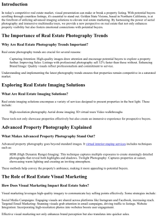 A New Perspective on Real Estate with Aerial Views