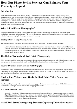 How Our Photo Stylist Services Can Enhance Your Property_s Appeal