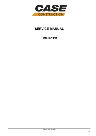 CASE 1650L Crawler Dozer Service Repair Manual Instant Download