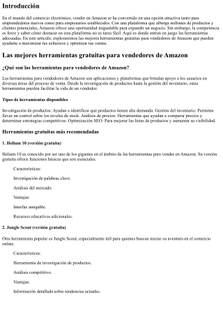 Las mejores herramientas gratuitas para vendedores de Amazon