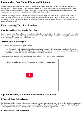 “Tips for Selecting a Reliable Exterminator Near You”