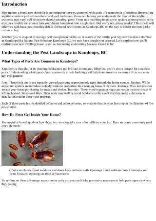 “Pest-Proofing Tips For New Homeowners In Kamloops, BC”