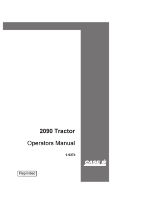 Case IH 2090 Tractor Operator’s Manual Instant Download (Publication No.9-6374)