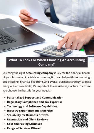 What To Look For When Choosing An Accounting Company?