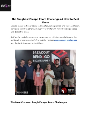 The Toughest Escape Room Challenges & How to Beat Them