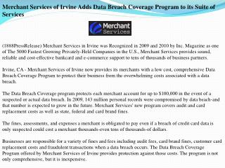 merchant services of irvine adds data breach coverage progra