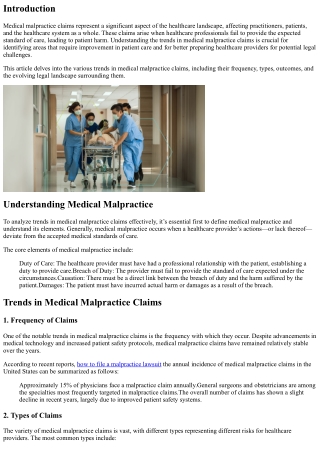 Analyzing Trends in Medical Malpractice Claims