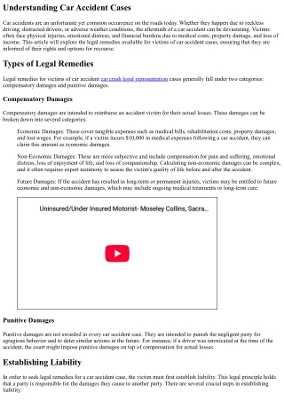 Legal Remedies for Victims of Car Accident Cases